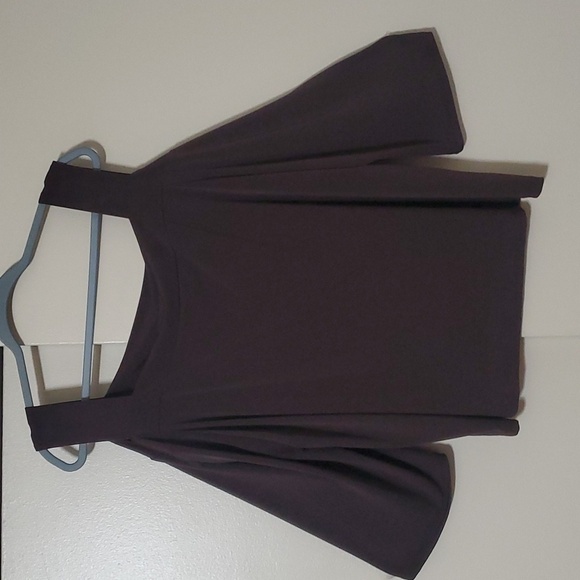 Chico's Tops - Chico's Open Shoulder Brown Slinky Top Size Chico's 3